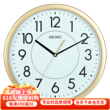 SEIKO精工时钟挂钟客厅钟表挂墙石英钟机芯夜光家用现代简约大气免打孔 QXA629G （金色边框）