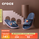 crocs卡骆驰一字拖贝雅卡骆班凉拖 情侣款运动休闲拖鞋|205392 深蓝/辣椒红-4CC 45 (290mm)