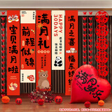 摩多 满月宴装饰挂布男孩女孩30天仪式蛇宝客厅酒店拍照布置气球套装