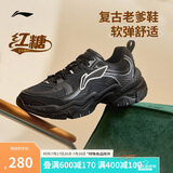 李宁红糖减震回弹休闲鞋老爹鞋夏季新款透气复古轻量运动鞋AGCV127
