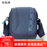 卡拉羊单肩包男士斜挎包多隔层帆布包休闲小包户外胸包CX4008藏青