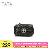 他她（TATA）菱格小方包女包包气质通勤链条单肩包斜挎包新款X3257BX4 黑色 F