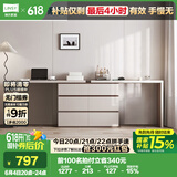 林氏家居现代简约梳妆台卧室小户型化妆桌OV3C【灰色】双人桌+六斗柜