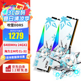 威刚（ADATA）XPG龙耀D500G吹雪联名DDR5台式内存条C28时序严选海力士Adie颗粒ddr5内存条灯条套装9800X3D专用 【C32/新Mdie】6400 24*2吹雪