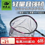 钓鱼王韧战抄网头防挂钩套装轻量网头钓鱼网兜捞鱼网渔具钓鱼配件 40cm 圆形碳铝合金抄网头