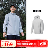 乔丹运动外套男风衣春秋季防风防泼水连帽户外夹克长袖上衣 浅苔灰-321R-升级款 XL