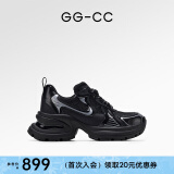 GG-CC【明星同款】月落星河银色厚底老爹鞋女2023秋季新款G23X4317 黑色 皮面 37