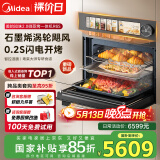 美的（Midea）嵌入式微蒸烤一体机GR6S石墨烯涡轮热风温湿智控微蒸烤炸炖5合一纯平全嵌55L烤箱 美的知味2.0R6S