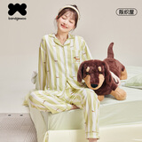 阪织屋（Bandgewoo）长袖睡衣女纯棉薄款新款夏季空调房套装居家服女士可外穿腊肠狗