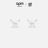 APM Monaco 蝴蝶耳钉银白色简约银耳钉时尚耳饰礼盒生日礼物送女友 银白色蝴蝶耳饰