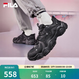 FILA 斐乐猫爪鞋4代女鞋老爹鞋情侣运动鞋复古时尚休闲鞋网面透气 【男款】黑-BK 41