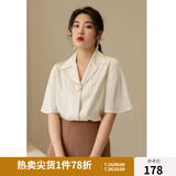 独束大码女装雪纺衫女显瘦夏装新款时尚气质衬衫遮肚显瘦上衣 杏色 XL