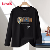 班尼路（Baleno）t恤男长袖春秋季情侣休闲潮流体恤衫宽松纯棉大码圆领打底衫上衣