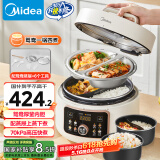 美的（Midea）鸳鸯分格电压力锅4升双胆高压电饭锅 家用全自动智能预约开盖煮小米粥炖汤MY-4KK05电饭煲4-6人