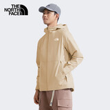 The North Face北面冲锋衣男户外防风硬壳单层夹克4UDN 卡其色/LK5 L