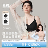 幸棉外扩文胸小胸显大聚拢漫画胸厚杯垫无痕无钢圈软支撑收副乳内衣女 黑色细闪肩带 背扣款 M （70ABC/75AB）