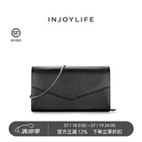 INJOYLIFE休闲百搭通勤女包小方包斜挎包时尚单肩包链条包迷你小挎包 黑色