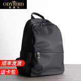 欧迪鸟（ODYBIRD）尼龙背包男帆布双肩包轻便大容量休闲旅行包防水牛津布书包男包 黑色-13英寸 30*15*40cm