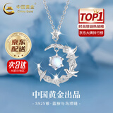 中国黄金（CHINA GOLD）蓝桉与鸟S925银项链女生新款银饰吊坠纪念生日礼物七夕送女友老婆 【京速达】蓝桉与释槐鸟项链【中金礼盒】