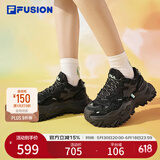 FILAFUSION斐乐潮牌女鞋硬糖鞋厚底老爹鞋女运动鞋女 黑色-BK 37.5