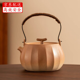 瓷牌茗茶具（cipaiming teaset）茶壶粗陶烧水壶户外酒精炉煮茶壶陶瓷围炉煮茶茶具套装 粗陶竖纹古鸣壶