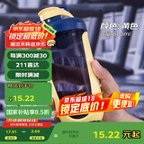 贝瑟斯摇摇杯运动健身水杯蛋白粉搅拌杯奶昔杯子代餐杯瑶瑶杯680ML黄色
