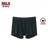 无印良品（MUJI）男式 莱赛尔 前封口 平角内裤 裤头四角裤 黑色 1条 L （175/88A）
