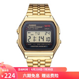 卡西欧（CASIO）手表 经典方块小金表时尚ins复古男表女表情侣表夜光电子表 A159WGEA-1D 33mm表盘男款