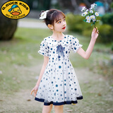 G.duck女童夏装连衣裙2026夏季新款儿童洋气童装公主裙女孩夏天韩版裙子 2129波点藏蓝色 130 cm