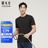 雅戈尔（YOUNGOR）短袖T恤男圆领水柔棉升级版丝柔棉透气舒适精致工艺T恤100%棉面料 VSPC533094AYA黑色 XL