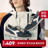 Diadora迪亚多纳男女运动鞋复古反绒皮休闲鞋轻便跑步鞋低帮慢跑鞋CAMARO 蓝/灰C5603 40.5