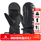 南恩NANDN滑雪手套内置护腕单板防水男凯夫拉专业闷子双板女滑雪手套 暗影黑 S/M
