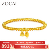 佐卡伊黄金手链女999足金两世欢古法手链金珠莲蓬手串送女友情人节礼物 总货重约9.6克 多退少补