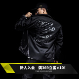 Monster GuardiansMSGD外套男秋季黑色机能风后背字母运动休闲风工装潮流外套 隐黑印花(宽松版型) XL