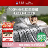 富安娜蚕丝被子100%蚕丝夏凉被A类抑菌空调被双人夏季薄被芯230×229cm