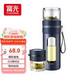 富光玻璃杯 高硼硅泡茶杯子 茶水分离杯 商务办公便携塑玻水杯男女士