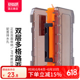 国王路亚盒多功能双层路亚盒子路亚饵盒假饵盒拟饵盒多层收纳盒渔具盒配件 14格/双面橙色