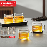 金灶（KAMJOVE）茶杯玻璃茶杯品茗杯耐热玻璃杯 家用办公室喝茶杯泡茶杯小茶杯 K-106/4个装120毫升
