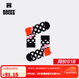 Happy Socks春夏款袜子女男袜薄荷曼波运动彩虹白色棉袜中筒袜 大笑黑 1双 M 36-40
