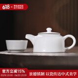 景德镇茶具陶瓷瓷器羊脂白玉功夫茶具泡茶壶套装整套家用高档礼盒办公室 羊脂玉白瓷茶具套装