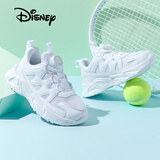 迪士尼（Disney）儿童跑步鞋男女童户外春秋小白鞋中大童透气运动鞋 319双网  33 