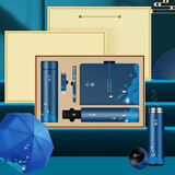 爱奢尔新年礼物年会礼品实用商务伴手礼男士女生保温水杯子礼盒员工奖品 高端送人轻奢心意保温杯雨伞U盘笔记本本子套装五件套 送老师伴郎同事客户高档公司工会活动周年庆纪念品定制