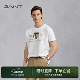 GANT/甘特【100%棉】男女情侣款学院风美式休闲圆领短袖重磅T恤 110白色 L