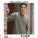 ABERCROMBIE & FITCH男装女装情侣装24春夏款经典LOGO长袖黑色多色T恤KI123-4181 草绿色 S (175/92A)