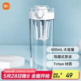 米家Tritan水杯600ml大容量 小米（MI）运动水杯 健身弹盖杯白色