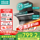 四季沐歌油烟机家用顶侧双吸抽油烟机大吸力厨房抽烟机脱排油烟机免拆自清洗抽烟机一级能效侧顶吸油烟机