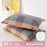 艾薇 老粗布枕套夏季凉席枕头套枕套一对装 塞纳风情 48*74cm