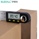 伊莱科（ELECALL）数显角度尺高精度不锈钢电子角度规量角器角尺测量仪 0-200mm