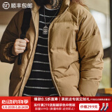马登工装 美式休闲白鸭绒羽绒服户外防风面包服保暖外套男冬新年战袍 卡其色 L