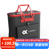 连球新款EVA加厚黑坑竞技鱼桶鱼护多功能加厚折叠钓鱼桶活鱼桶装鱼箱 魅力黑款52升